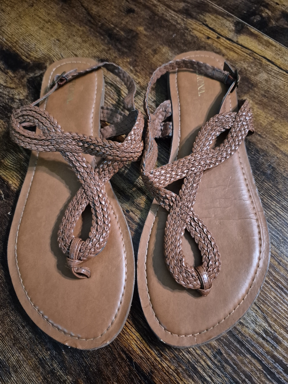 Braided Tan Womens Sandals - Unbranded